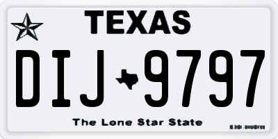 TX license plate DIJ9797