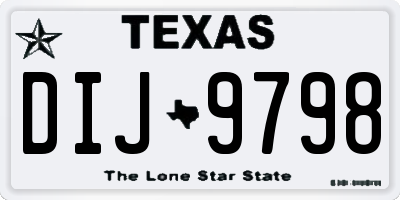 TX license plate DIJ9798