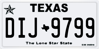 TX license plate DIJ9799