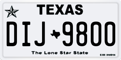 TX license plate DIJ9800