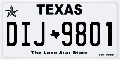 TX license plate DIJ9801