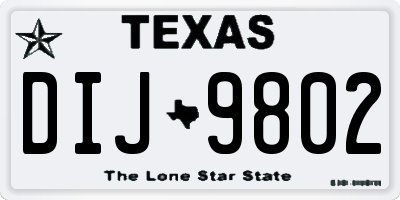 TX license plate DIJ9802