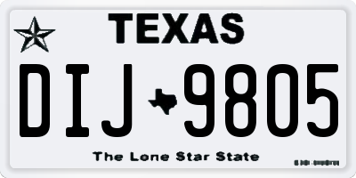 TX license plate DIJ9805