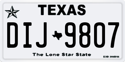 TX license plate DIJ9807