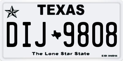 TX license plate DIJ9808