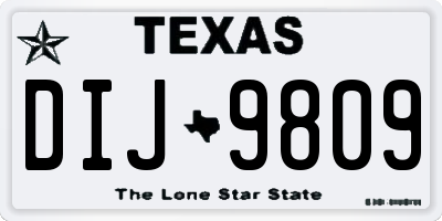TX license plate DIJ9809