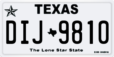 TX license plate DIJ9810
