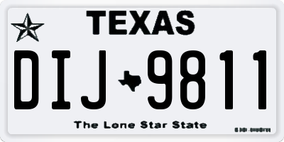 TX license plate DIJ9811