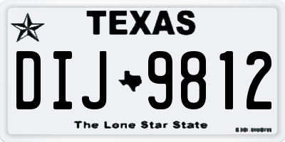 TX license plate DIJ9812
