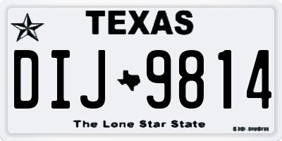TX license plate DIJ9814