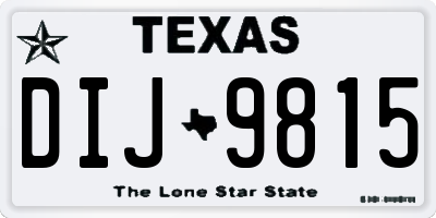 TX license plate DIJ9815