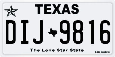 TX license plate DIJ9816