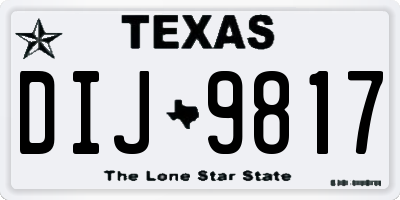 TX license plate DIJ9817