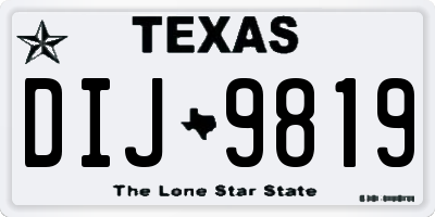 TX license plate DIJ9819