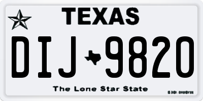 TX license plate DIJ9820