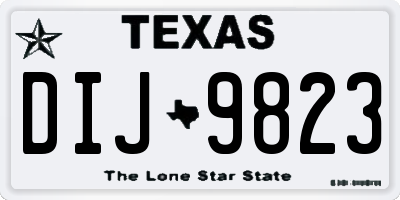 TX license plate DIJ9823