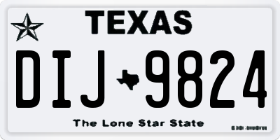 TX license plate DIJ9824