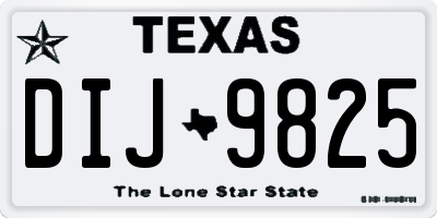 TX license plate DIJ9825