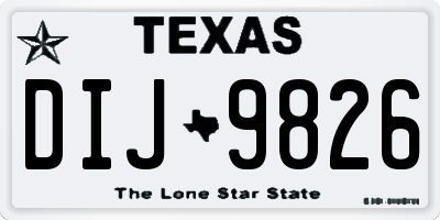 TX license plate DIJ9826