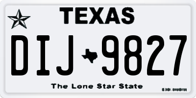 TX license plate DIJ9827