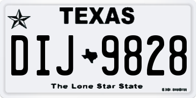 TX license plate DIJ9828