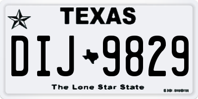 TX license plate DIJ9829