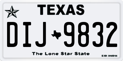 TX license plate DIJ9832