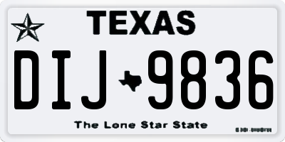 TX license plate DIJ9836