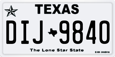 TX license plate DIJ9840