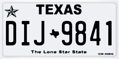 TX license plate DIJ9841