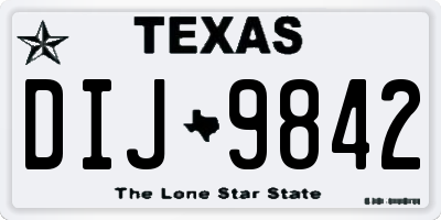 TX license plate DIJ9842