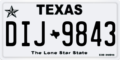 TX license plate DIJ9843