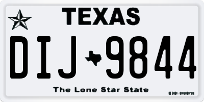 TX license plate DIJ9844