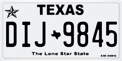 TX license plate DIJ9845