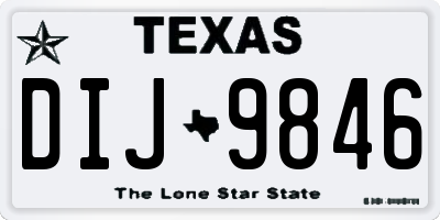 TX license plate DIJ9846