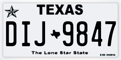 TX license plate DIJ9847
