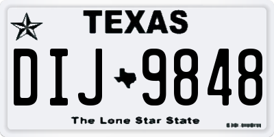TX license plate DIJ9848