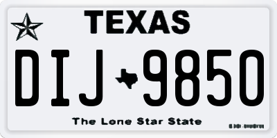 TX license plate DIJ9850