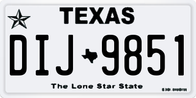 TX license plate DIJ9851