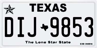 TX license plate DIJ9853