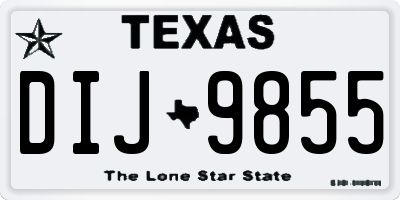 TX license plate DIJ9855