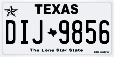 TX license plate DIJ9856