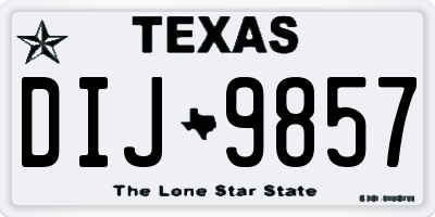 TX license plate DIJ9857