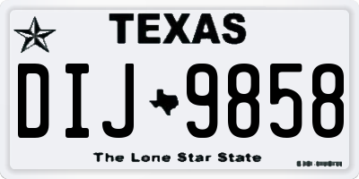 TX license plate DIJ9858
