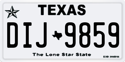 TX license plate DIJ9859