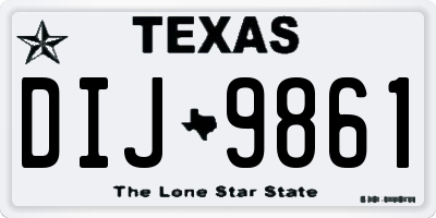 TX license plate DIJ9861