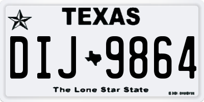 TX license plate DIJ9864