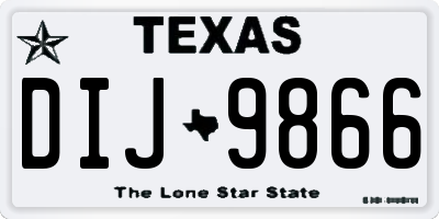 TX license plate DIJ9866