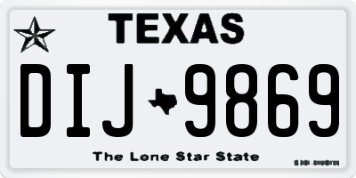 TX license plate DIJ9869