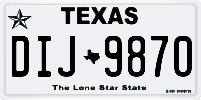 TX license plate DIJ9870